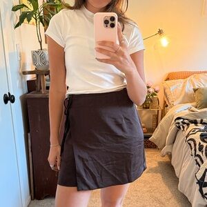 Satin Brown Wrap Skirt